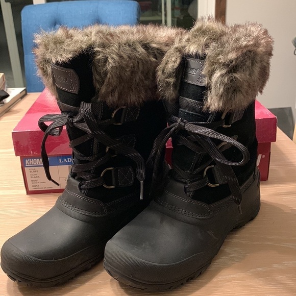 Khombu Slope ladies boots All weather Waterproof Leather upper light wear Sz 7 - Picture 2 of 7